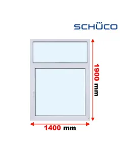 Okno PCV 140 x 190 cm FIX - Rozwierno-Uchylne Trzyszybowe Schüco LivIng 82