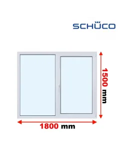 Okno PCV 180 x 150 cm FIX - Rozwierno-Uchylne Trzyszybowe Schüco LivIng 82