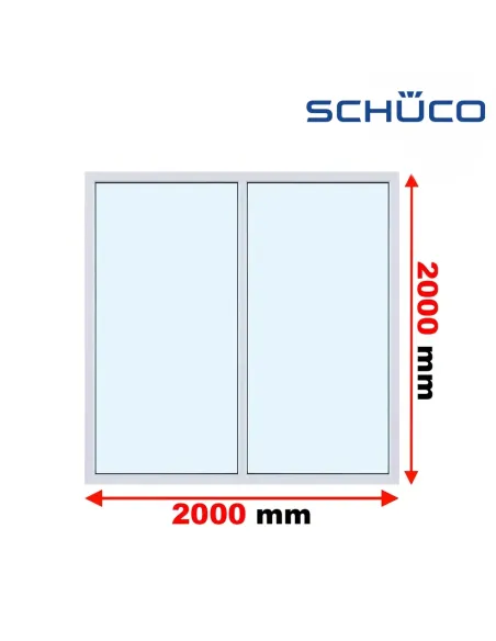 Okno PCV 200 x 200 cm FIX-FIX Trzyszybowe Schüco LivIng 82