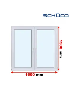 Okno PCV 160 x 150 cm Rozwierno-Uchylne - Rozwierno-Uchylne Trzyszybowe Schüco LivIng 82