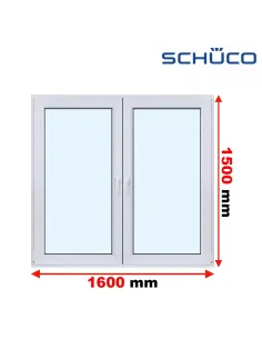 Okno PCV 160 x 150 cm Rozwierne - Rozwierno-Uchylne Trzyszybowe Schüco LivIng 82