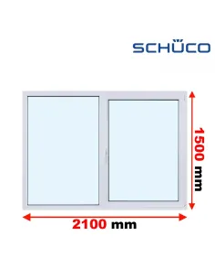 Okno PCV 210 x 150 cm FIX - Rozwierno-Uchylne Trzyszybowe Schüco LivIng 82