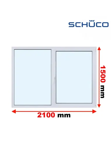 Okno PCV 210 x 150 cm FIX - Rozwierno-Uchylne Trzyszybowe Schüco LivIng 82