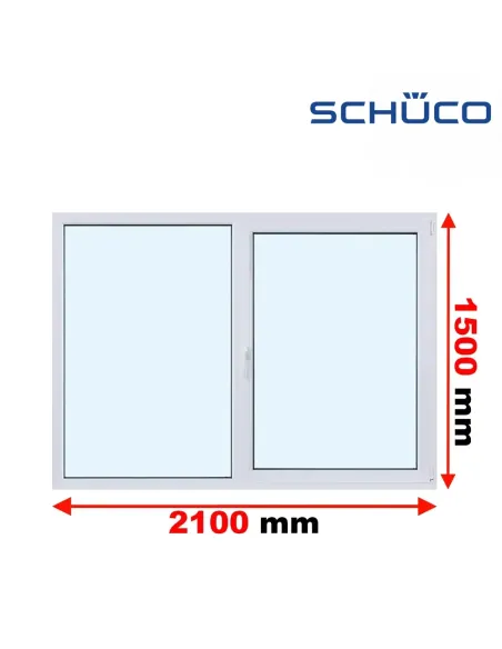 Okno PCV 210 x 150 cm FIX - Rozwierno-Uchylne Trzyszybowe Schüco LivIng 82