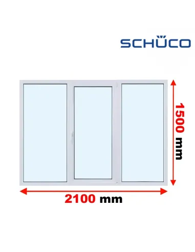 Okno PCV 210 x 150 cm FIX - Rozwierno-Uchylne - FIX Trzyszybowe Schüco LivIng 82