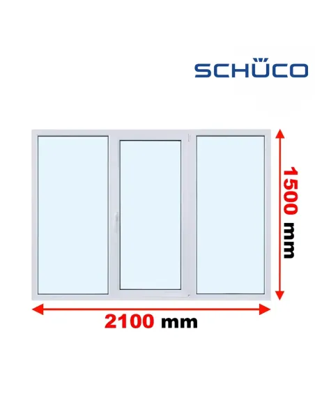 Okno PCV 210 x 150 cm FIX - Rozwierno-Uchylne - FIX Trzyszybowe Schüco LivIng 82