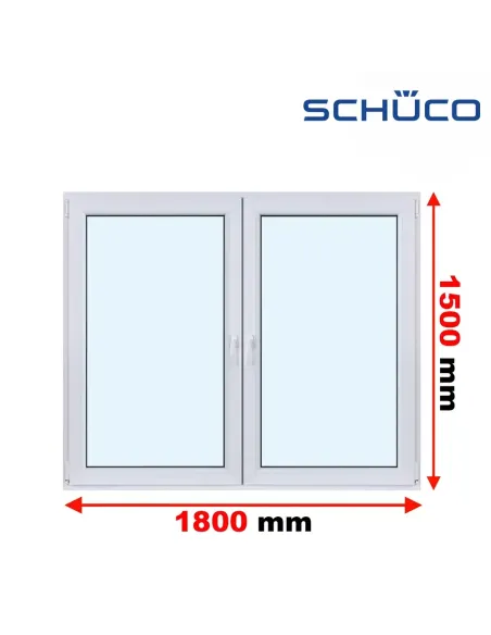 Okno PCV 180 x 150 cm Rozwierne - Rozwierno-Uchylne Trzyszybowe Schüco LivIng 82