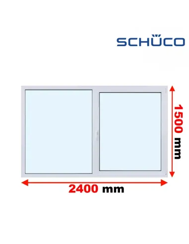 Okno PCV 240 x 150 cm FIX - Rozwierno-Uchylne Trzyszybowe Schüco LivIng 82