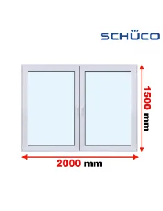 Okno PCV 200 x 150 cm Rozwierne - Rozwierno-Uchylne Trzyszybowe Schüco LivIng 82