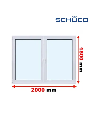 Okno PCV 200 x 150 cm Rozwierne - Rozwierno-Uchylne Trzyszybowe Schüco LivIng 82