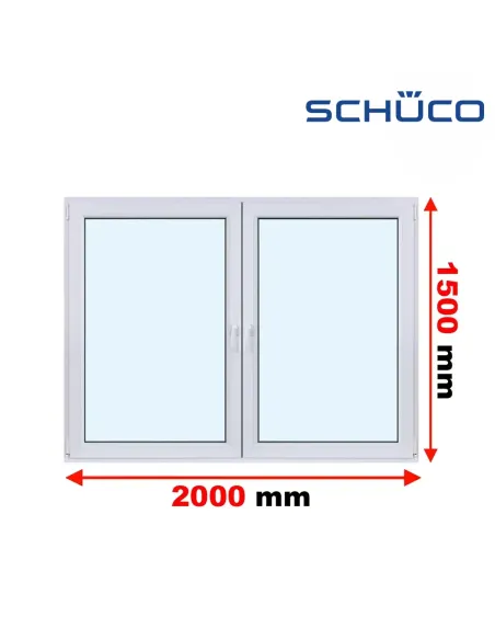 Okno PCV 200 x 150 cm Rozwierne - Rozwierno-Uchylne Trzyszybowe Schüco LivIng 82