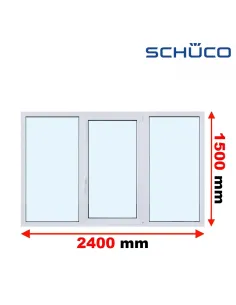 Okno PCV 240 x 150 cm FIX - Rozwierno-Uchylne - FIX Trzyszybowe Schüco LivIng 82