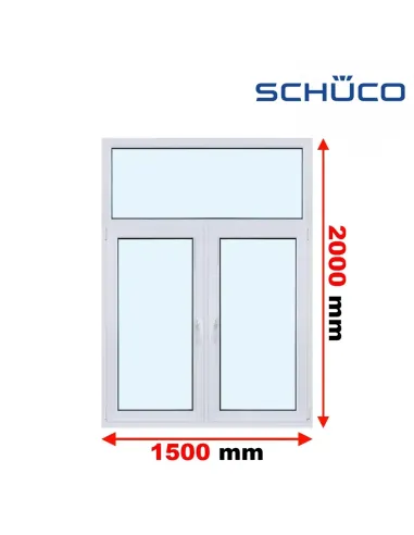 Okno PCV 150 x 200 cm FIX - Rozwierne - Rozwierno-Uchylne Trzyszybowe Schüco LivIng 82