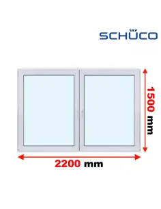 Okno PCV 220 x 150 cm Rozwierne - Rozwierno-Uchylne Trzyszybowe Schüco LivIng 82