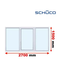 Okno PCV 270 x 150 cm FIX - Rozwierno-Uchylne - FIX Trzyszybowe Schüco LivIng 82