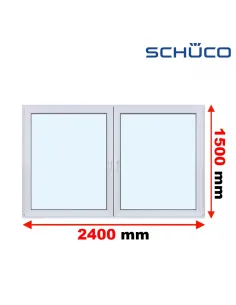 Okno PCV 240 x 150 cm Rozwierne - Rozwierno-Uchylne Trzyszybowe Schüco LivIng 82