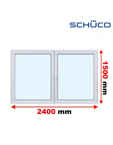 Okno PCV 240 x 150 cm Rozwierne - Rozwierno-Uchylne Trzyszybowe Schüco LivIng 82