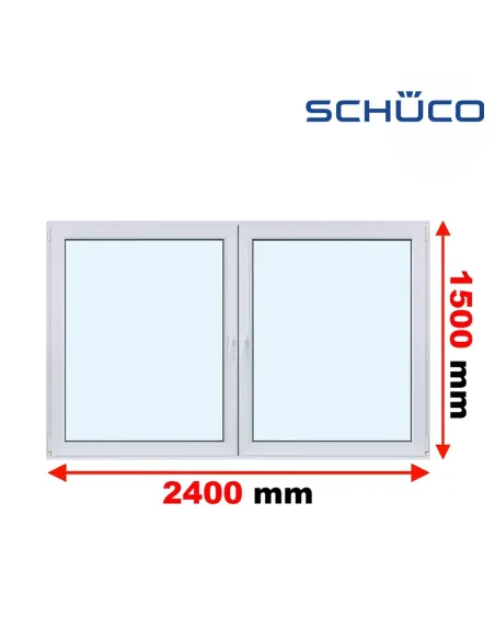 Okno PCV 240 x 150 cm Rozwierne - Rozwierno-Uchylne Trzyszybowe Schüco LivIng 82