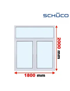 Okno PCV 180 x 200 cm FIX - Rozwierne - Rozwierno-Uchylne Trzyszybowe Schüco LivIng 82