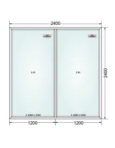 Okno PCV 240 x 240 cm FIX-FIX Trzyszybowe Schüco LivIng 82 2