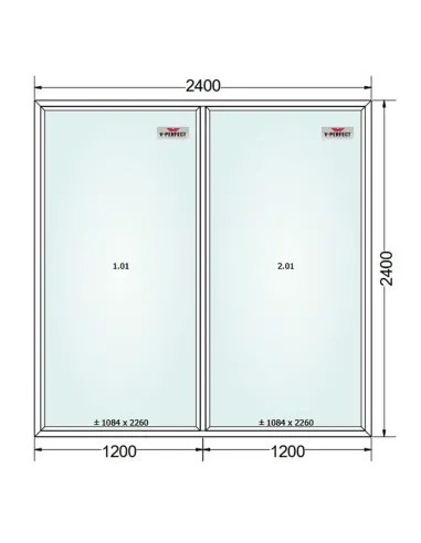 Okno PCV 240 x 240 cm FIX-FIX Trzyszybowe Schüco LivIng 82