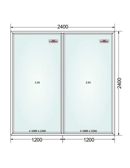 Okno PCV 240 x 240 cm FIX-FIX Trzyszybowe Schüco LivIng 82