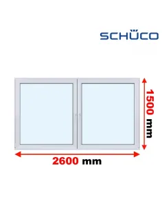 Okno PCV 260 x 150 cm Rozwierne - Rozwierno-Uchylne Trzyszybowe Schüco LivIng 82