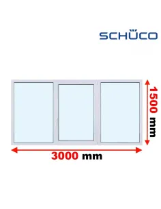 Okno PCV 300 x 150 cm FIX - Rozwierno-Uchylne - FIX Trzyszybowe Schüco LivIng 82