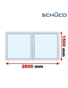 Okno PCV 280 x 150 cm Rozwierne - Rozwierno-Uchylne Trzyszybowe Schüco LivIng 82