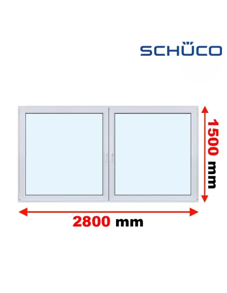 Okno PCV 280 x 150 cm Rozwierne - Rozwierno-Uchylne Trzyszybowe Schüco LivIng 82