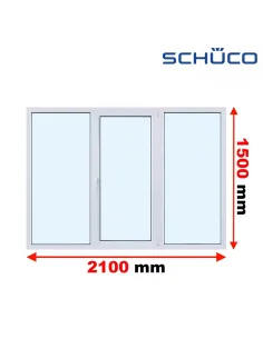 Okno PCV 210 x 150 cm Rozwierne - Rozwierno-Uchylne - Rozwierne Trzyszybowe Schüco LivIng 82
