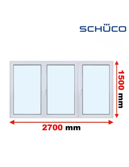 Okno PCV 270 x 150 cm Rozwierne - Rozwierno-Uchylne - Rozwierne Trzyszybowe Schüco LivIng 82