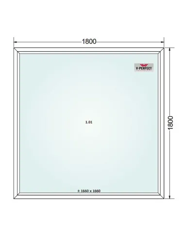 Okno PCV 180 x 180 cm FIX Trzyszybowe Schüco LivIng 82