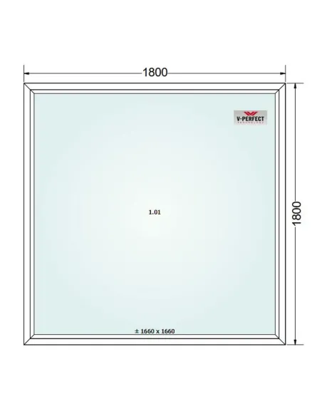 Okno PCV 180 x 180 cm FIX Trzyszybowe Schüco LivIng 82