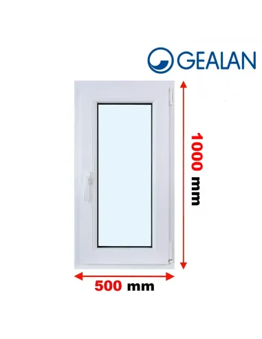 Okno PCV 50 x 100 cm Rozwierno-Uchylne Dwuszybowe Gealan S 8000