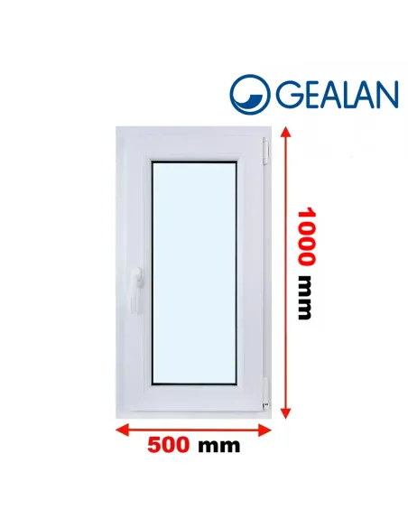 Okno PCV 50 x 100 cm Rozwierno-Uchylne Dwuszybowe Gealan S 8000