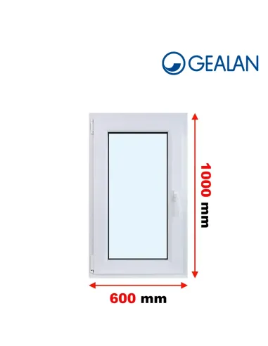 Okno PCV 60 x 100 cm Rozwierno-Uchylne Dwuszybowe Gealan S 8000