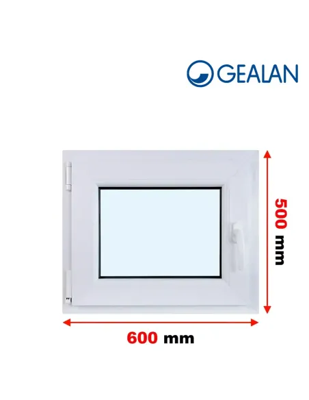 Okno PCV 60 x 50 cm Rozwierno-Uchylne Dwuszybowe Gealan S 8000