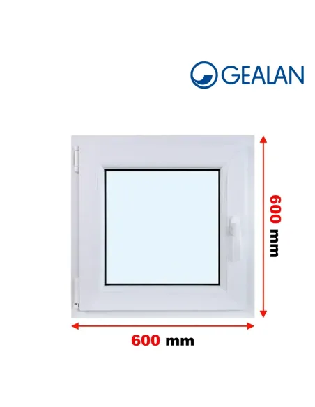 Okno PCV 60 x 60 cm Rozwierno-Uchylne Dwuszybowe Gealan S 8000