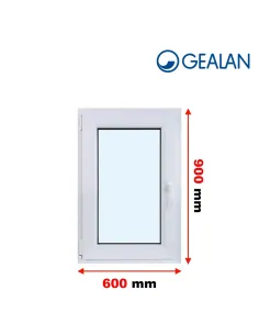 Okno PCV 60 x 90 cm Rozwierno-Uchylne Dwuszybowe Gealan S 8000