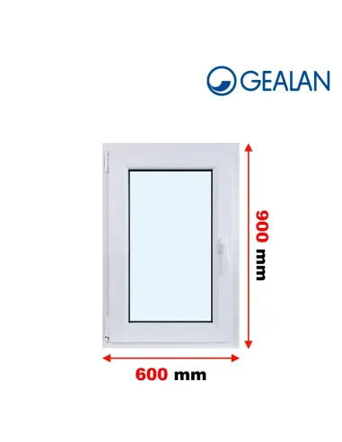 Okno PCV 60 x 90 cm Rozwierno-Uchylne Dwuszybowe Gealan S 8000