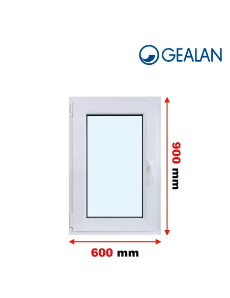 Okno PCV 60 x 90 cm Rozwierno-Uchylne Dwuszybowe Gealan S 8000