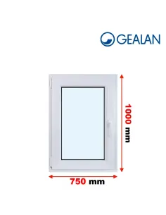 Okno PCV 75 x 100 cm Rozwierno-Uchylne Dwuszybowe Gealan S 8000