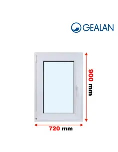 Okno PCV 72 x 90 cm Rozwierno-Uchylne Dwuszybowe Gealan S 8000