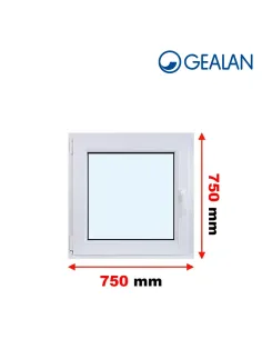 Okno PCV 75 x 75 cm Rozwierno-Uchylne Dwuszybowe Gealan S 8000