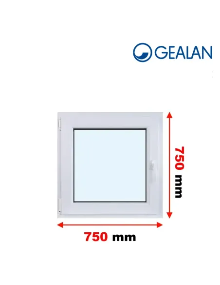 Okno PCV 75 x 75 cm Rozwierno-Uchylne Dwuszybowe Gealan S 8000
