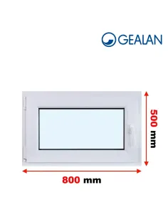 Okno PCV 80 x 50 cm Rozwierno-Uchylne Dwuszybowe Gealan S 8000