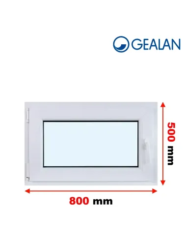 Okno PCV 80 x 50 cm Rozwierno-Uchylne Dwuszybowe Gealan S 8000