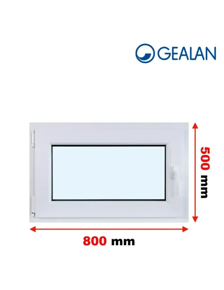 Okno PCV 80 x 50 cm Rozwierno-Uchylne Dwuszybowe Gealan S 8000