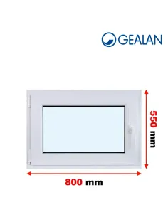 Okno PCV 80 x 55 cm Rozwierno-Uchylne Dwuszybowe Gealan S 8000